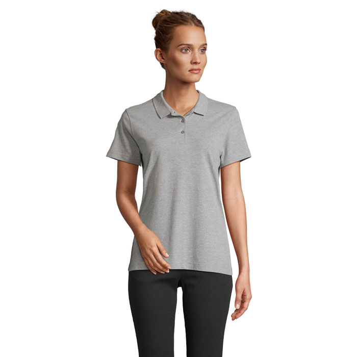 Polo Femme en coton à personnaliser PULSE Gris Chiné Ii